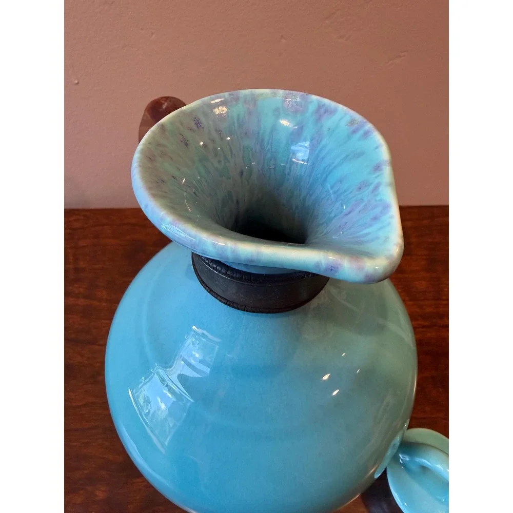 Vintage Gladding McBean El Patio Glacial Blue Drip Glaze Coffee Carafe